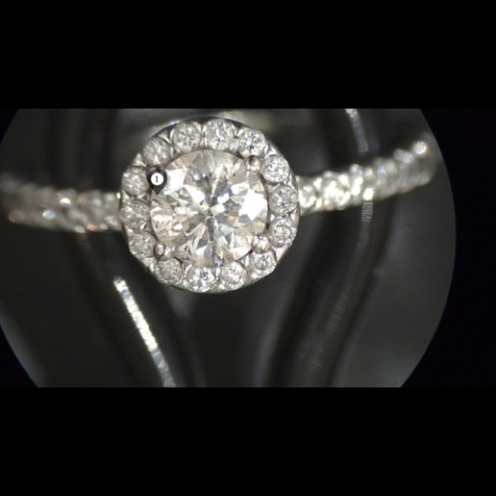 14K White Gold Diamond Cut Engagement Ring!